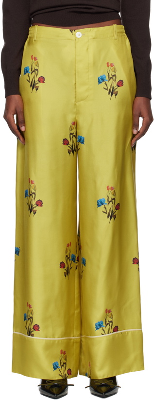 Photo: Marni Yellow Silk Twill Trousers