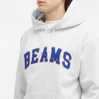 BEAMS Men's College Logo Hoodie in Ash Grey