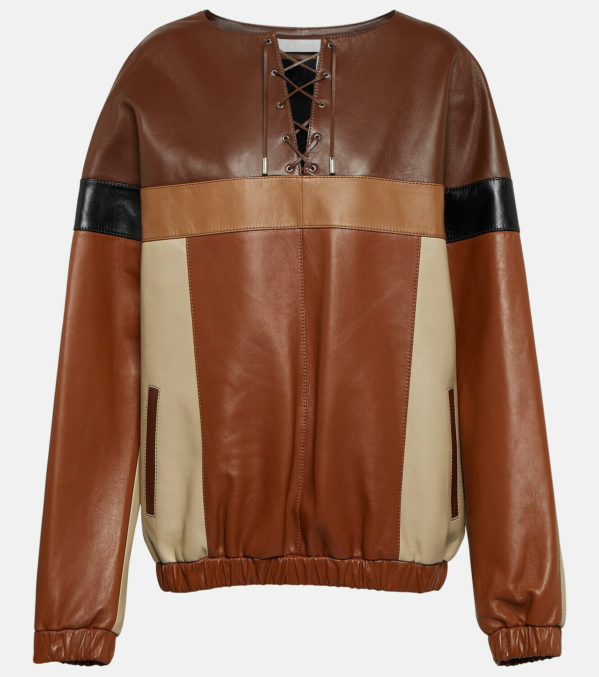 Chloé Patchwork leather blouse