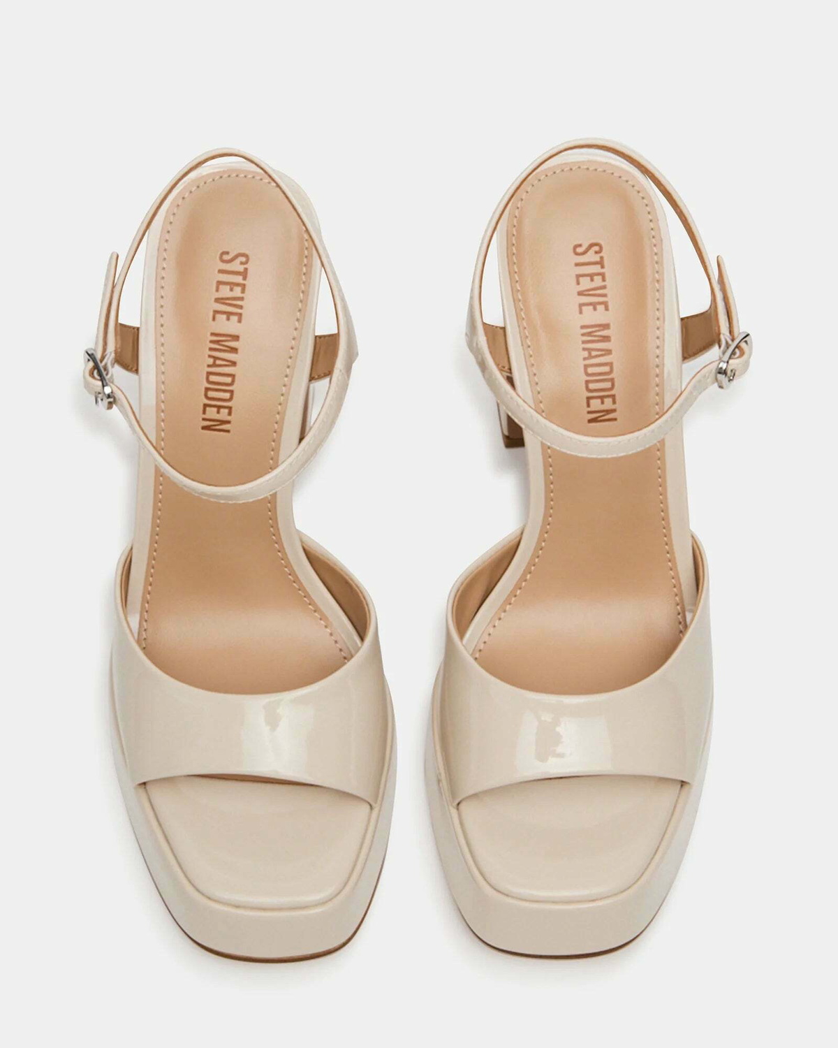 Steve Madden Liandra Heels in Natural Patent