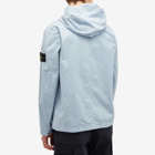Stone Island Men's Brushed Cotton Canvas Hooded Overshirt in Sky Blue