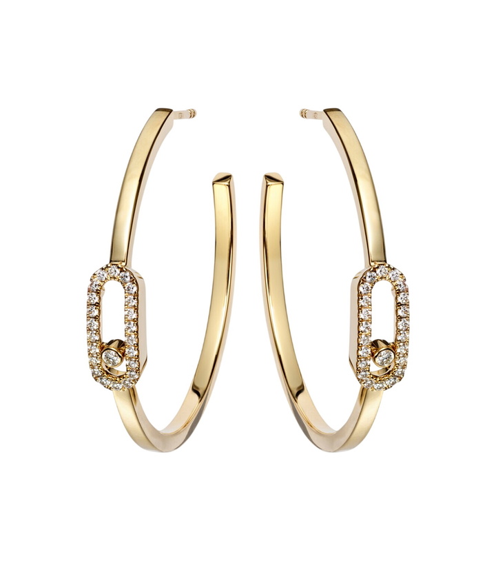 Photo: Messika Move Uno 18kt gold hoop earrings with diamonds