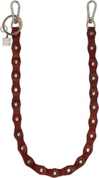Guidi Red Leather Keychain