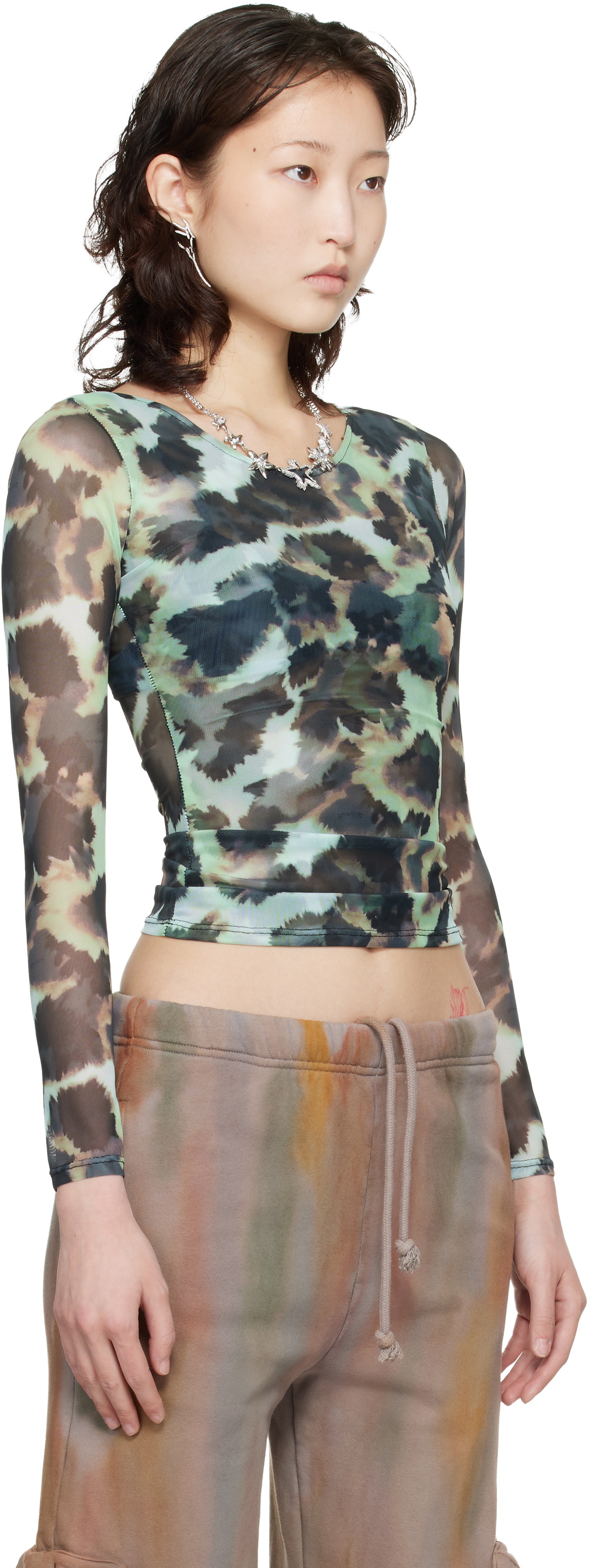 Collina Strada Green & Black Cardio Top