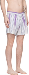 COMMAS Purple Striped Swim Suit