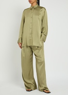 Day Birger ET Mikkelsen Strong Open-back Satin Shirt Khaki