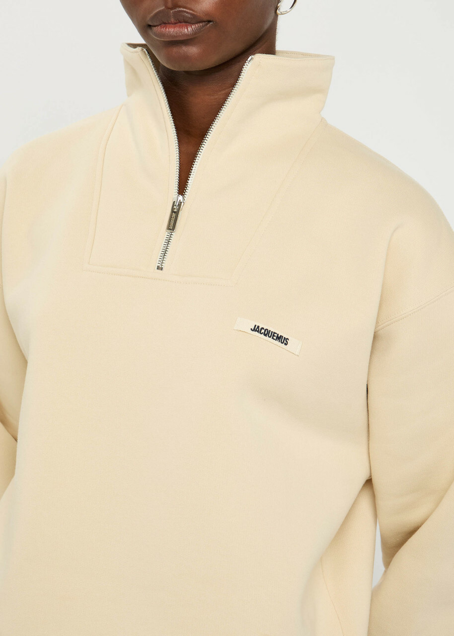 Jacquemus Le Camionneur Gros Grain Cotton Sweatshirt Beige
