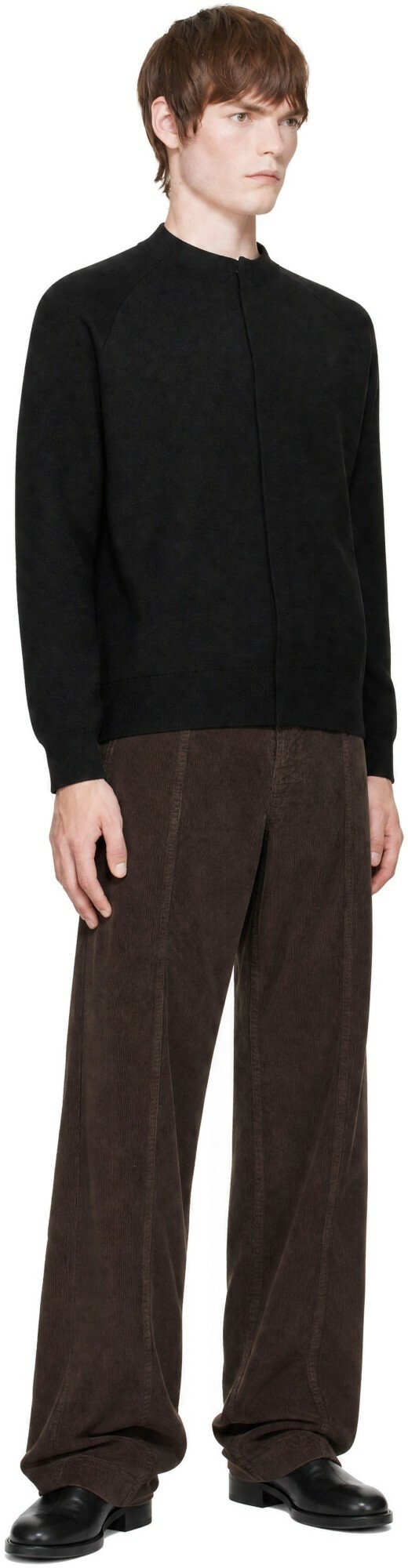 AMOMENTO Black Rounded Sleeve Cardigan