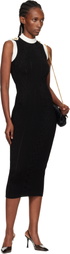Balmain Black Two-Tone Cable-Knit Midi Dress