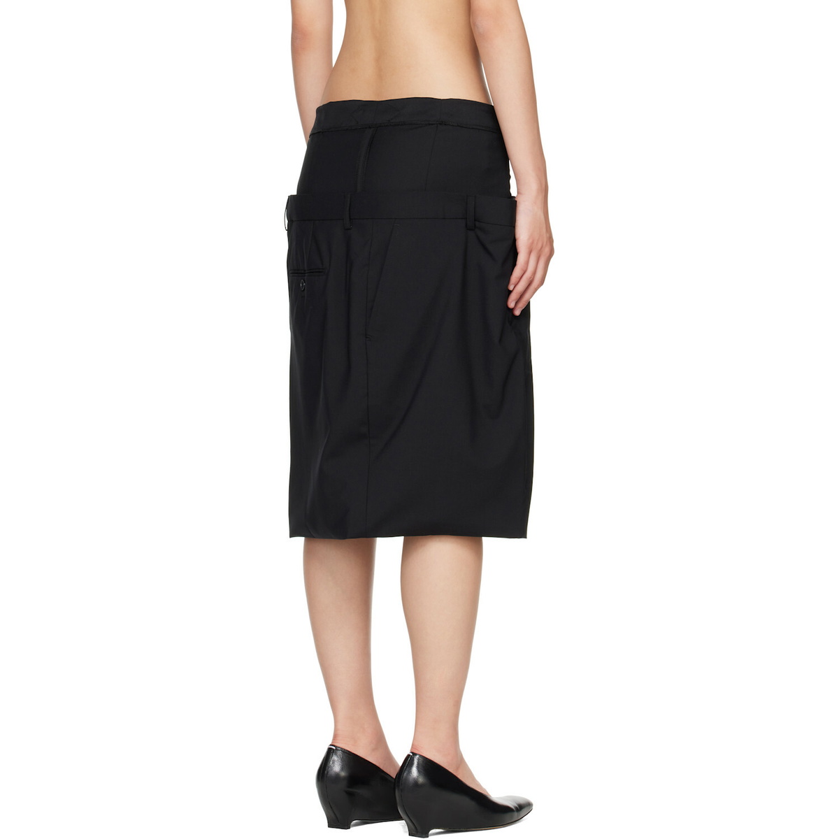 HODAKOVA Black ISO Layered Midi Skirt
