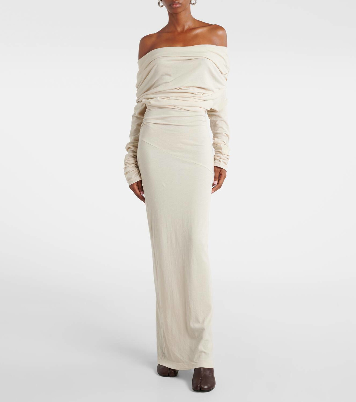 Entire Studios Off-shoulder jersey maxi dress