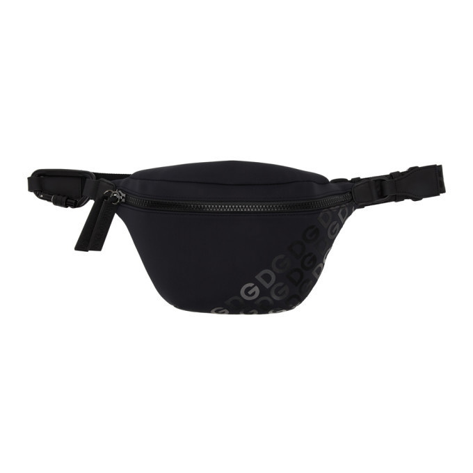 Photo: Dolce and Gabbana Black Neoprene Logo Mania Fanny Pack