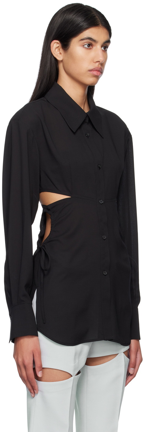 J KOO Black Cutout Shirt