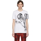 Alexander McQueen White and Grey Skeleton T-Shirt