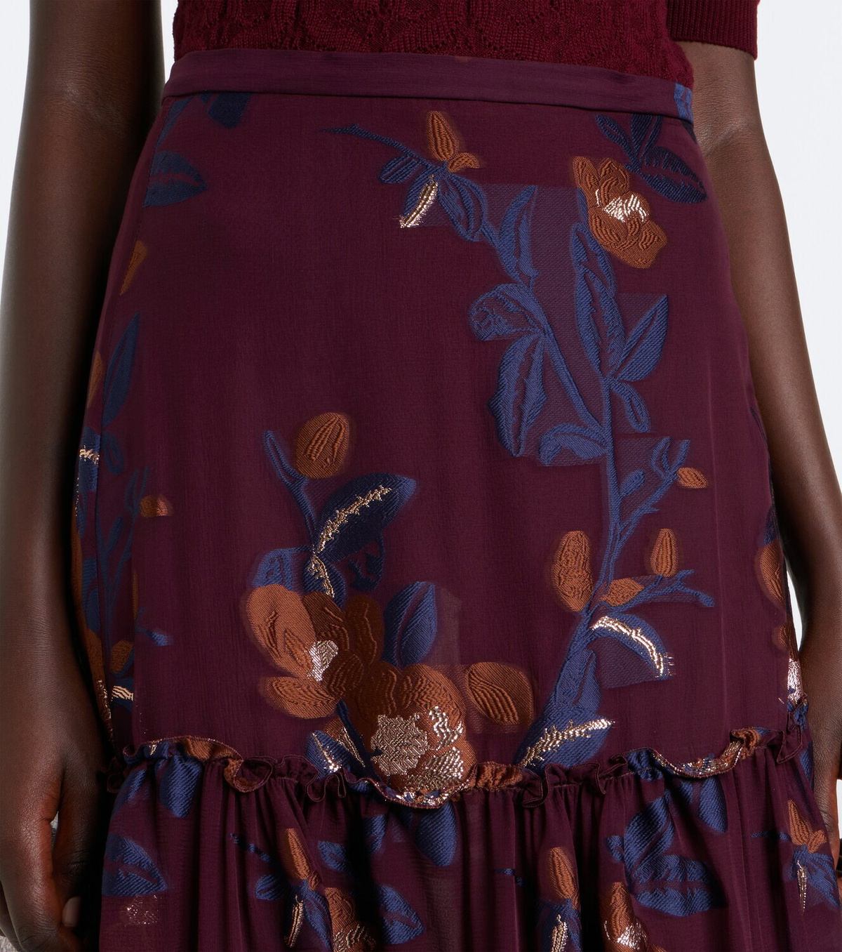 Etro Tiered silk-blend jacquard maxi skirt