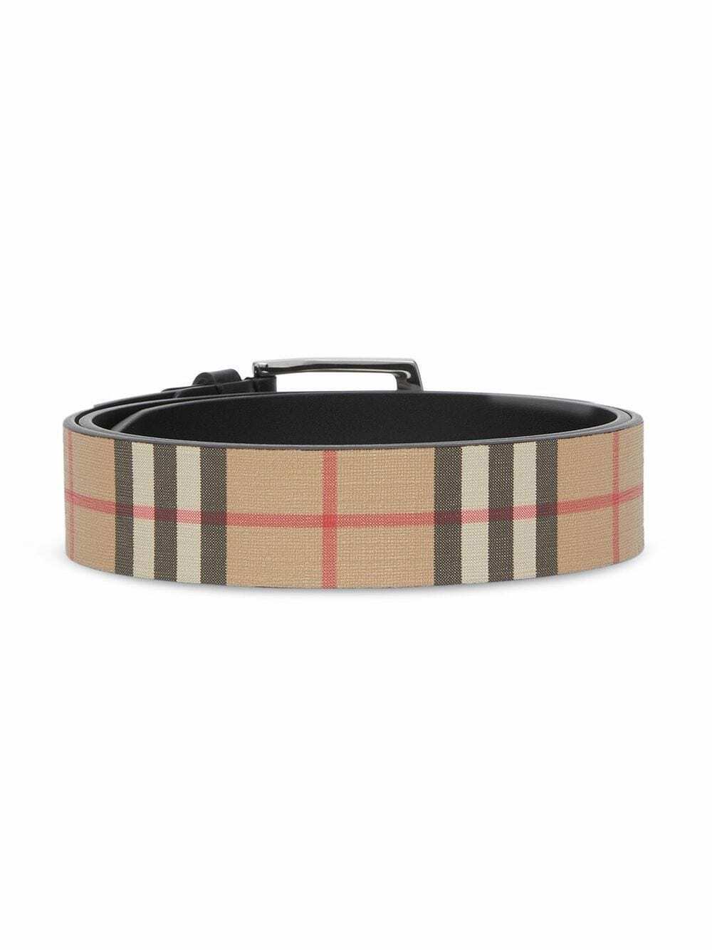 BURBERRY - Check Motif Belt Burberry