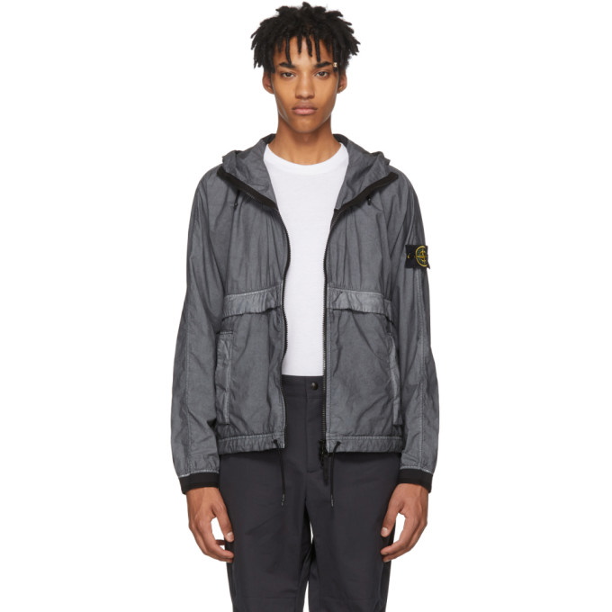 Photo: Stone Island Grey and Black Hooded Jacket