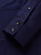 CARUSO - Pinstriped Wool and Silk-Blend Shirt Jacket - Blue - M