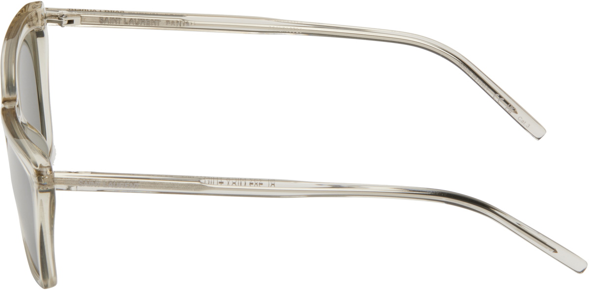 Saint Laurent Women Sunglasses Transparent Beige Silver Cat Eye SL737 MICA THIN Saint Laurent Acetate Cat Eye Mica Thin SL 737 Sunglasses  main image 3