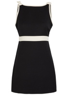 Loveshackfancy Catrice Bow-appliquéd Cotton-blend Mini Dress Black
