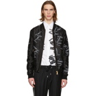 Dolce and Gabbana Black Tape Logo Bomber Jacket