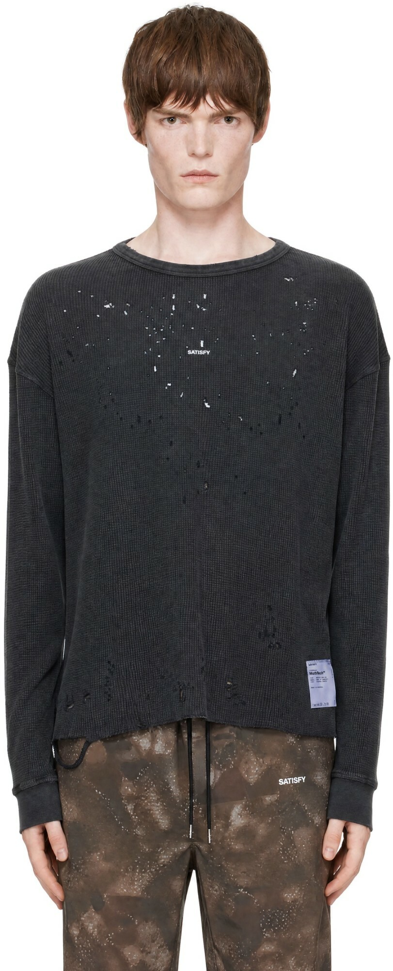 Satisfy Gray MothTech Waffle Long T-shirt