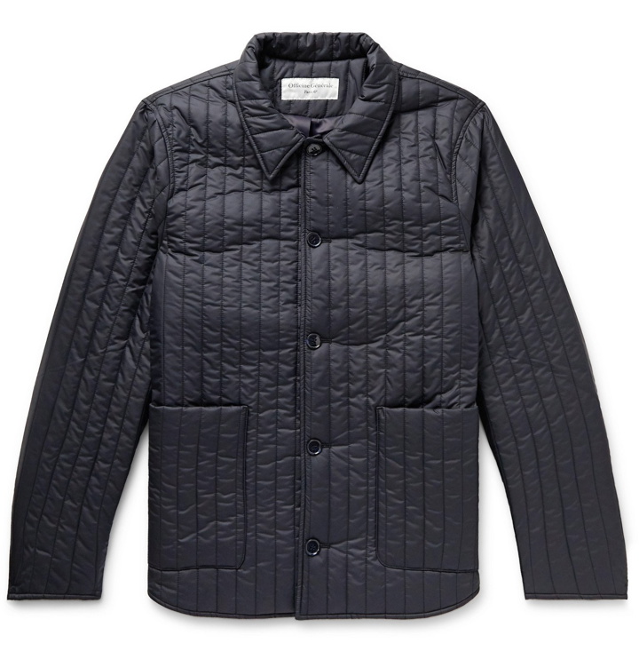 Photo: Officine Generale - Theo Quilted Shell Jacket - Blue