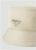 Logo Plaque Bucket Hat in Cream
