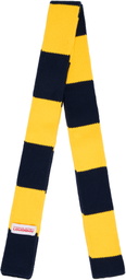 Charles Jeffrey LOVERBOY Yellow & Navy Skinny Scarf