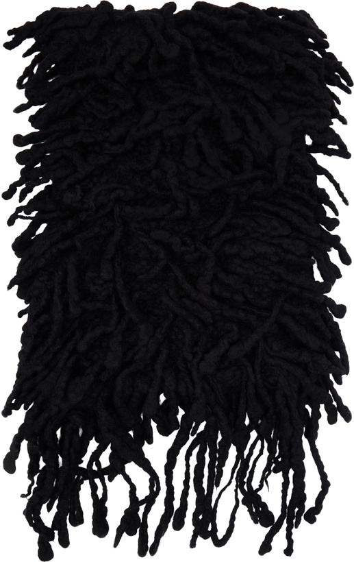 Photo: Ann Demeulemeester Black Sanra Fringed Stole Scarf