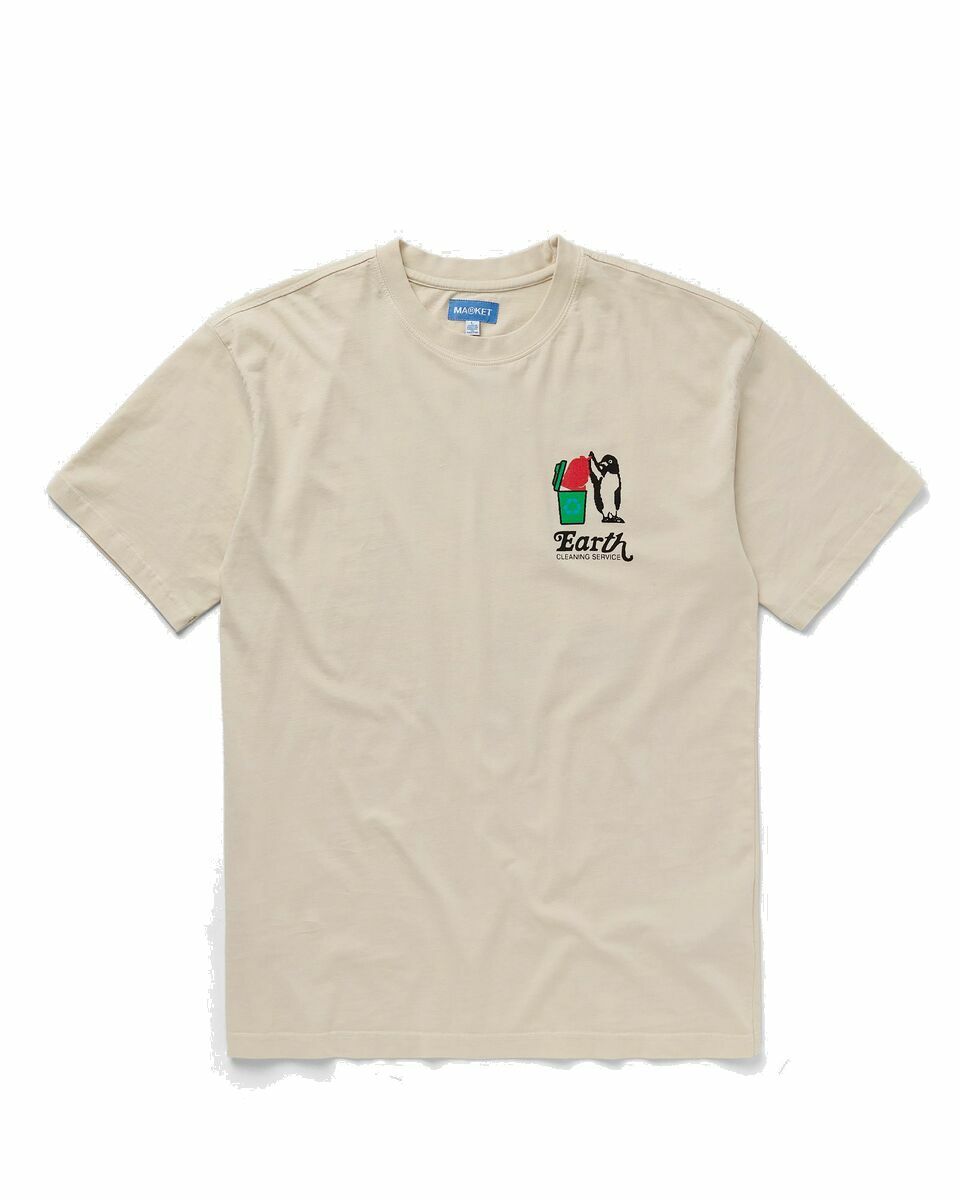 Photo: Market Cleaning Service T Shirt Beige - Mens - Shortsleeves