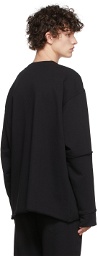 Isabel Benenato Black Cotton Sweatshirt