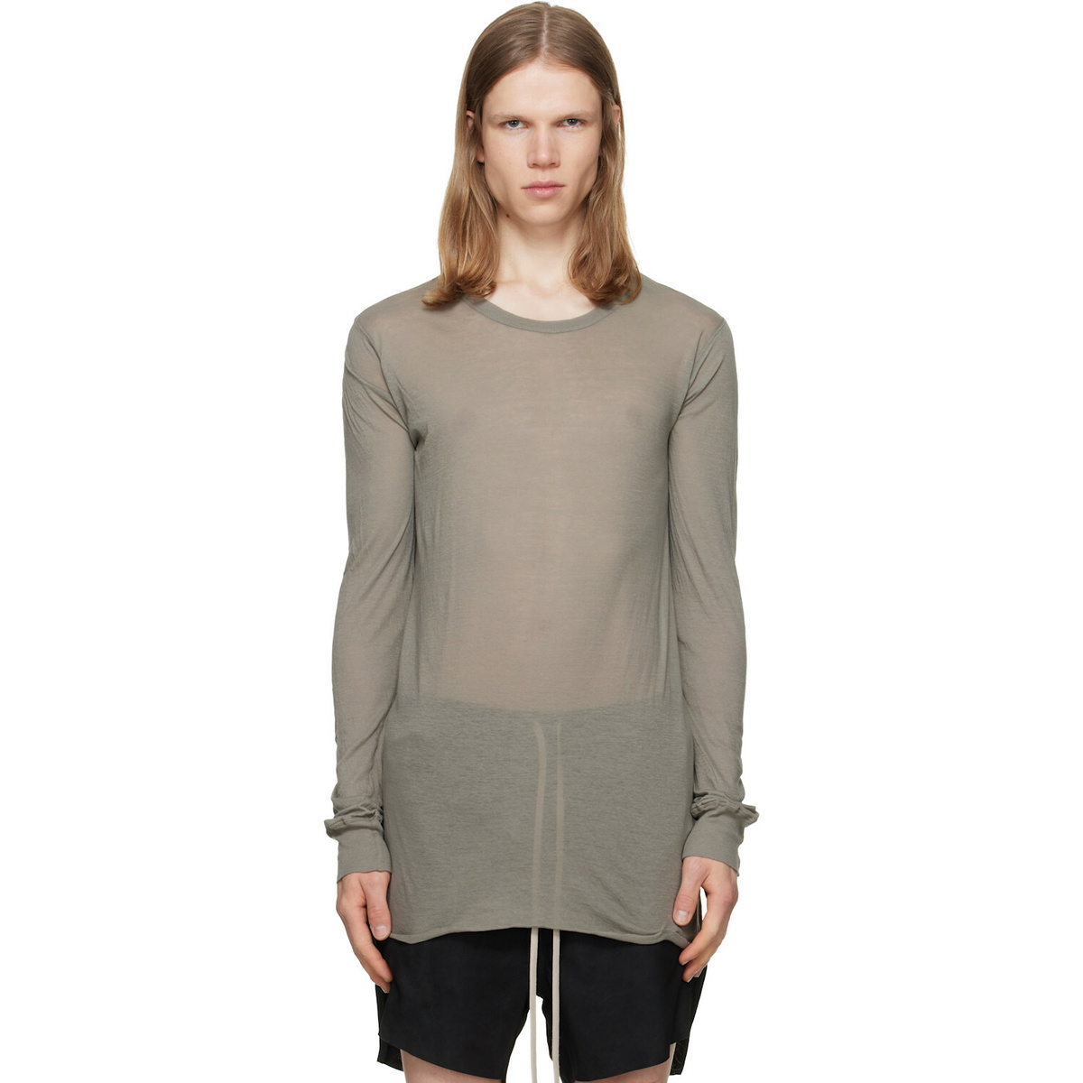 Rick Owens Taupe Tower Basic LS T-shirt