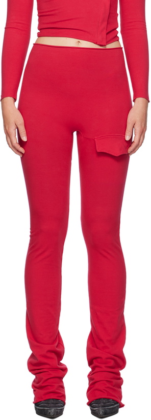 Photo: GREG ROSS SSENSE Exclusive Red Flap Pocket Leggings