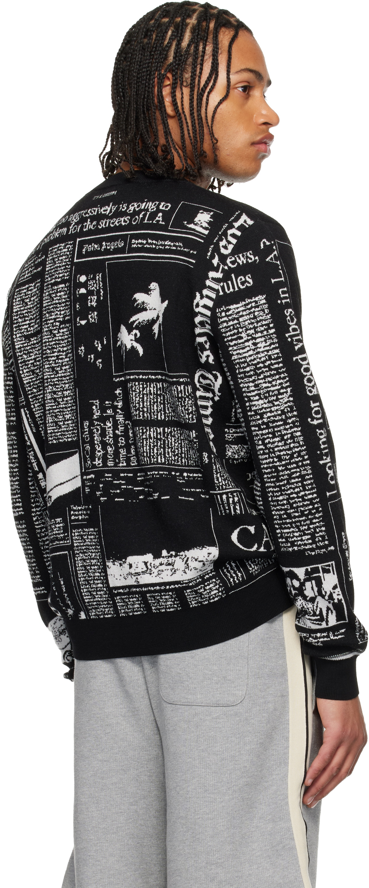 Palm Angels Black LA Times Edition Sweater