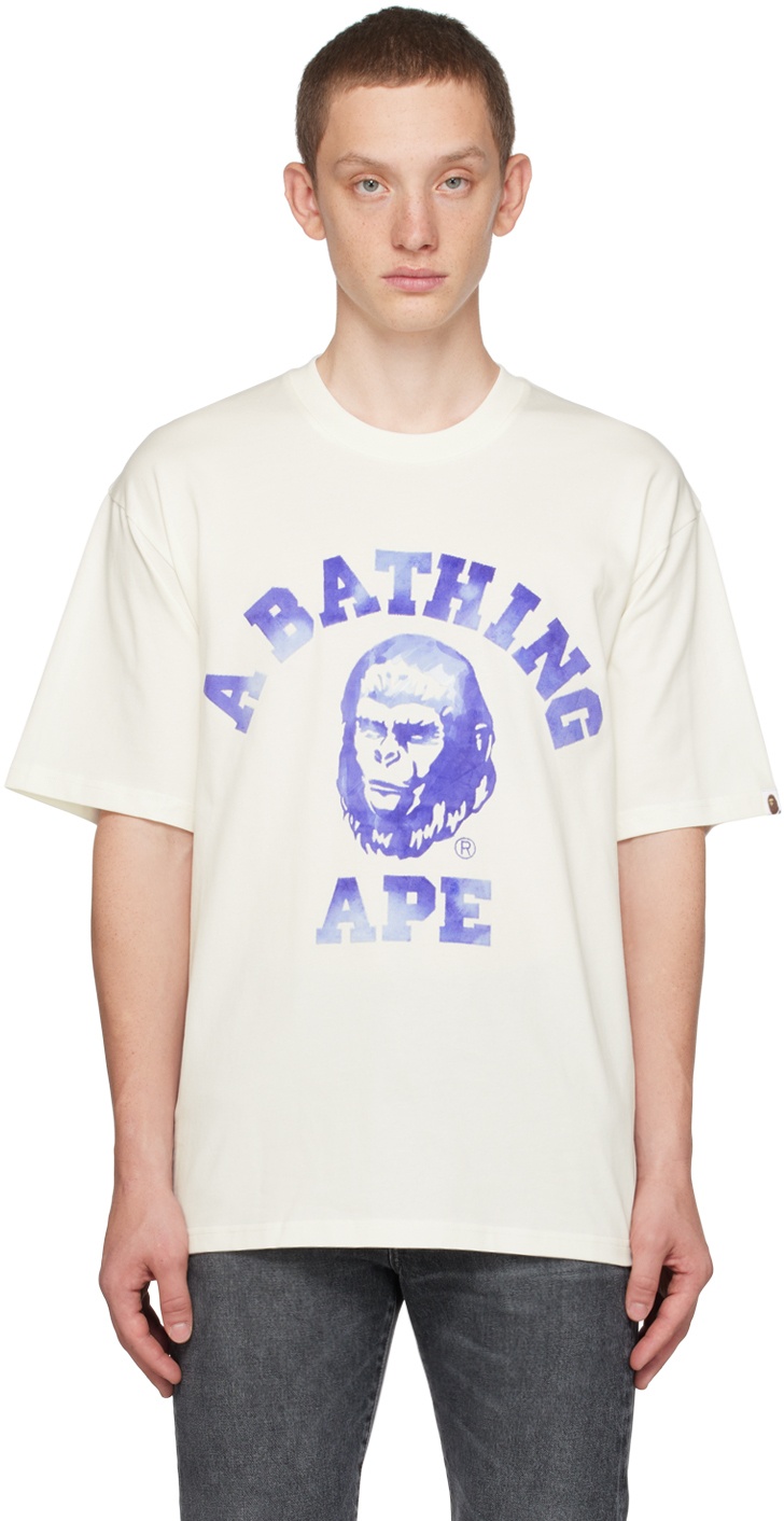 BAPE Off-White College T-Shirt A Bathing Ape