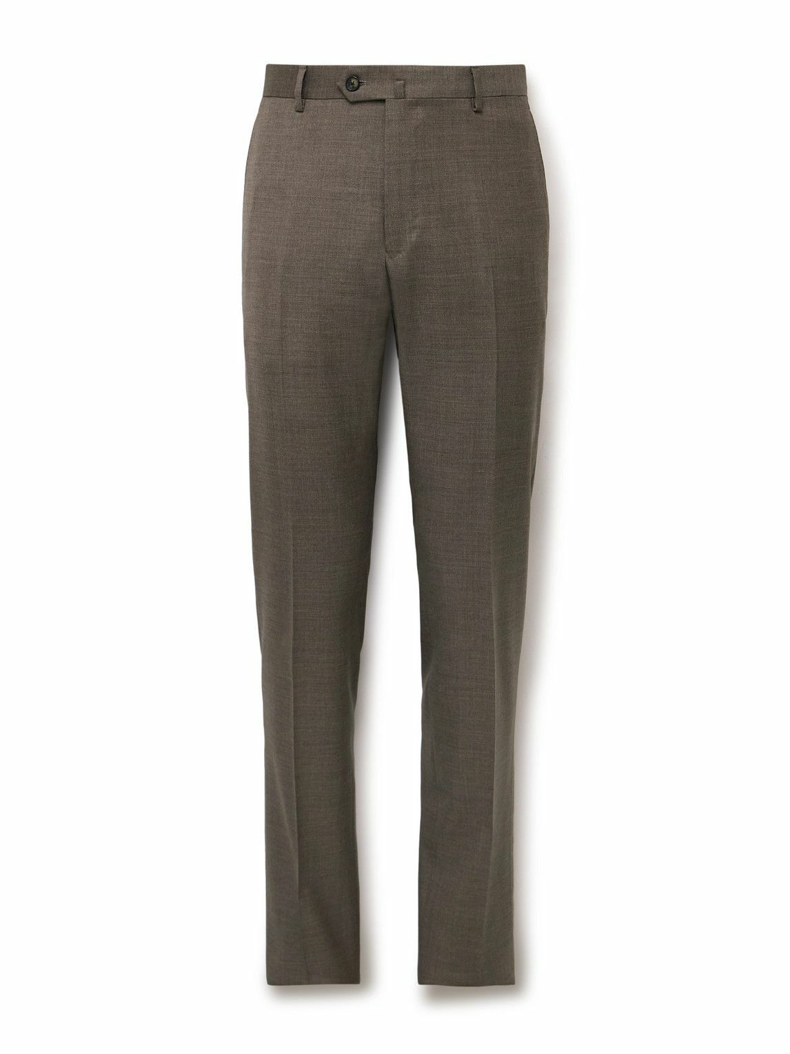 Caruso - Slim-Fit Wool-Twill Suit Trousers - Brown