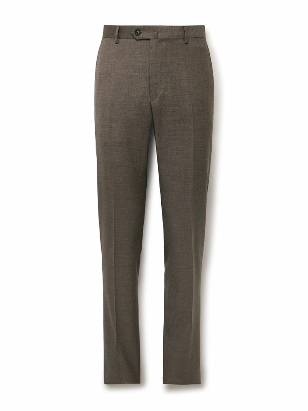 Photo: Caruso - Slim-Fit Wool-Twill Suit Trousers - Brown
