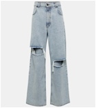 The Mannei Normandi distressed low-rise wide-leg jeans