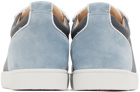 Christian Louboutin Blue & Gray Louis Junior Spikes Sneakers