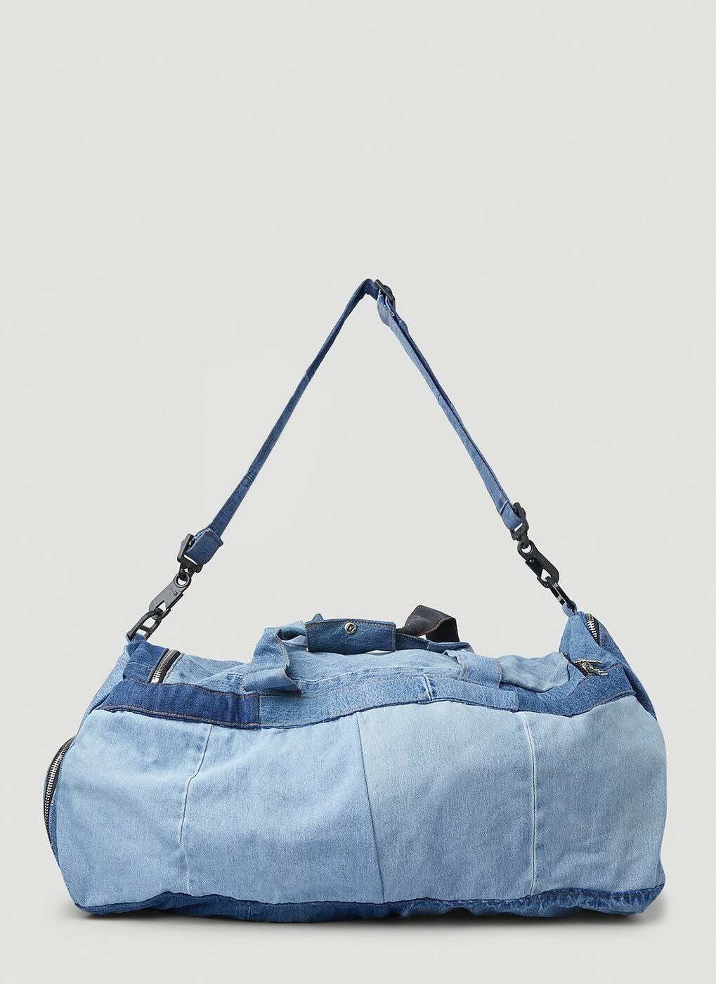 Merci Distressed Upcycled Denim Messenger Bag