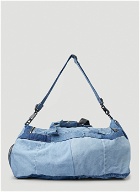 Patchwork Denim Duffle Bag in Blue