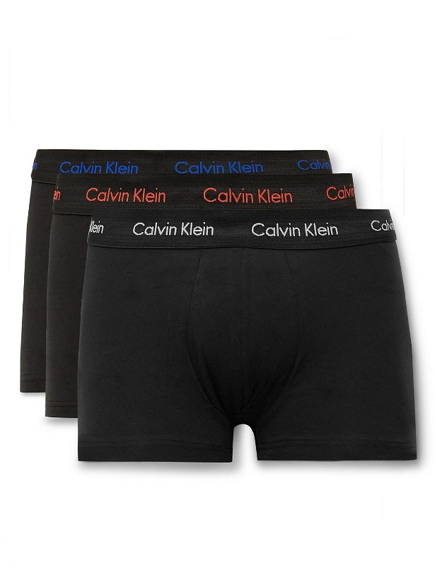 Photo: Calvin Klein Underwear - Three-Pack Stretch Cotton-Blend Boxer Briefs - Black