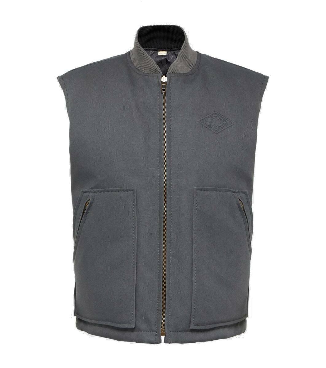 Photo: Gucci Reversible cotton canvas down vest