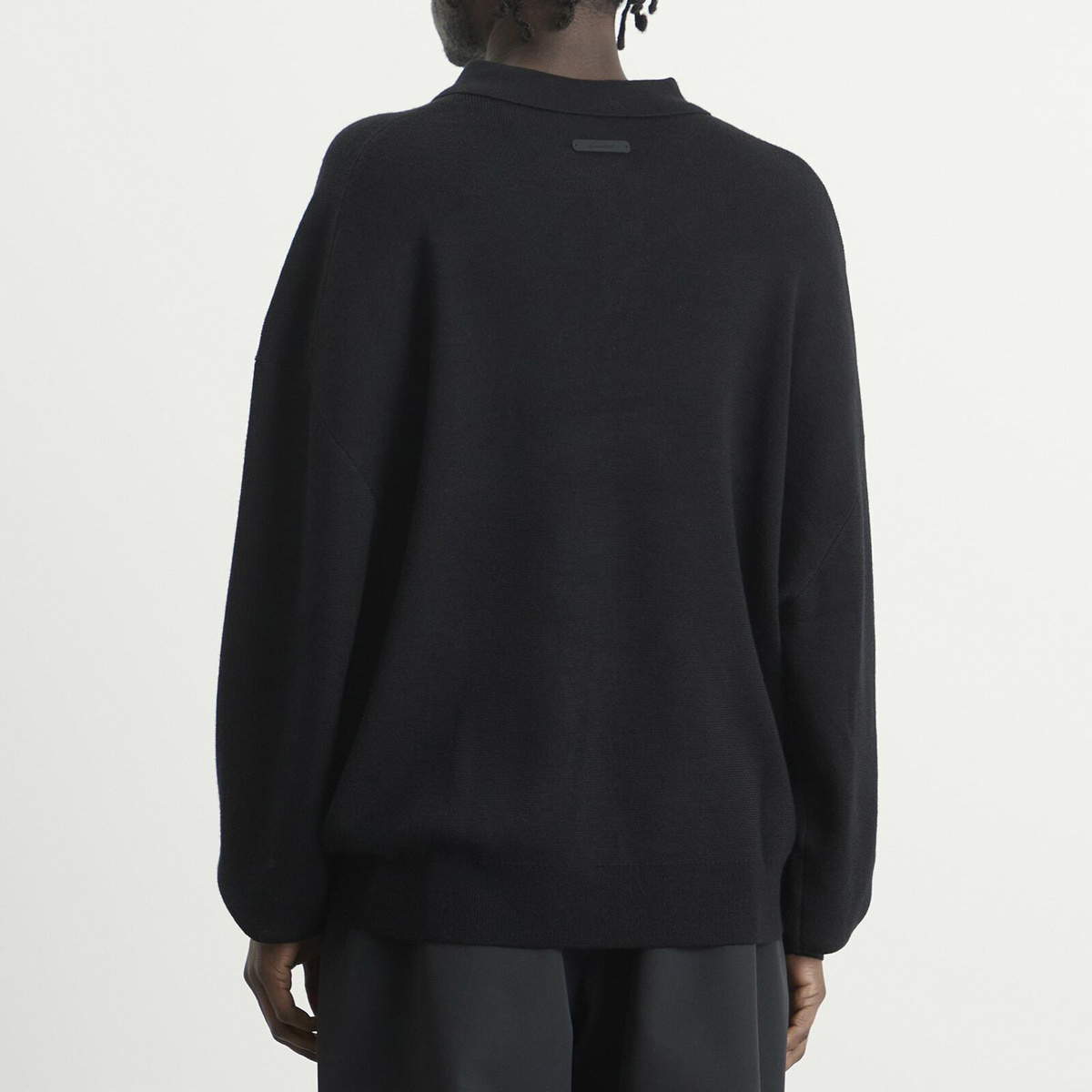 Fear of God ESSENTIALS Men's Signature 90s Knit Polo in Vintage Black