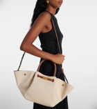DeMellier New York Midi leather-trimmed canvas tote bag