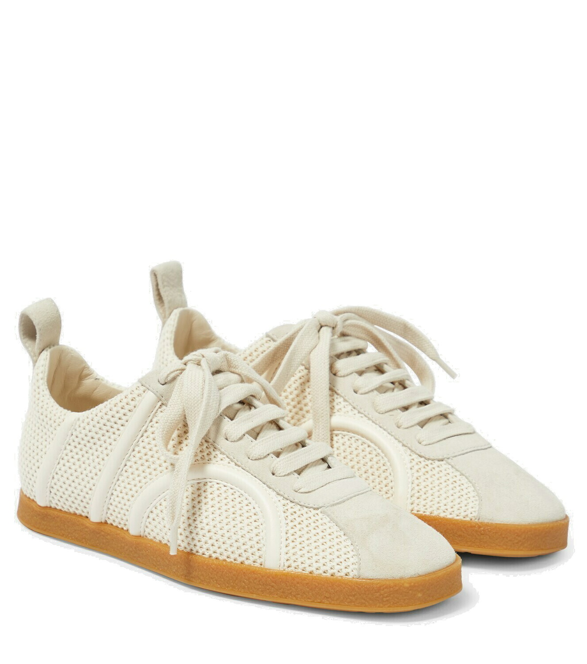 スニーカー TOTEME COTTON CANVAS SNEAKERS WITH LEATHER INSERTS Toteme - Leather and mesh sneakers Toteme