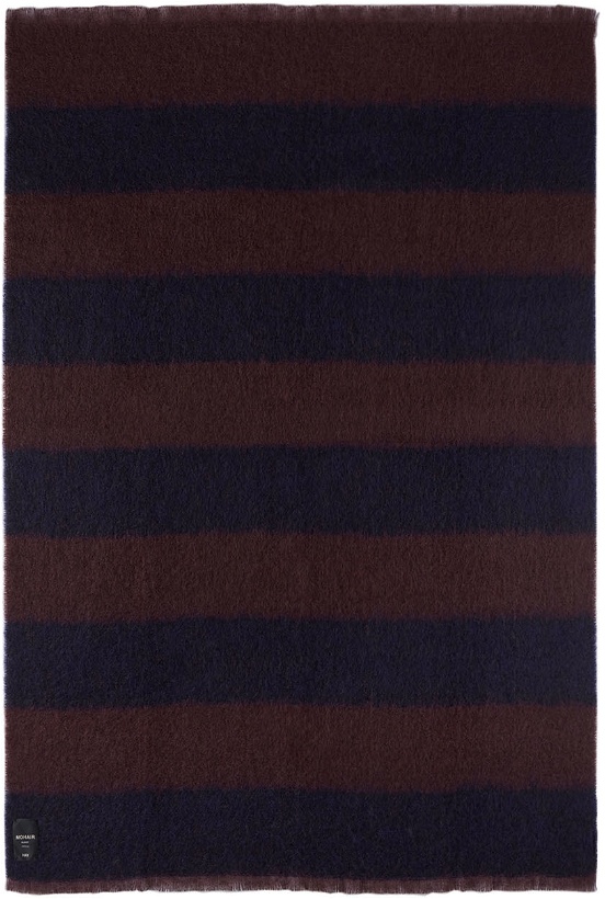 Photo: HAY Navy & Burgundy Striped Mohair Blanket