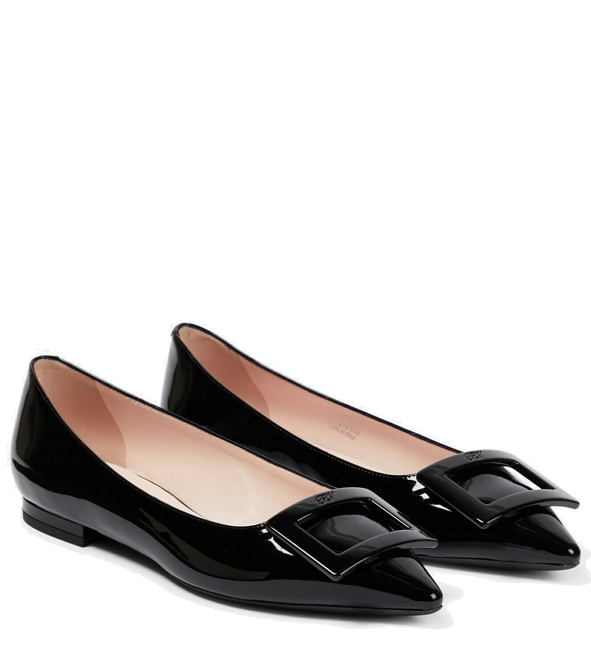 ROGER VIVIER 25S GRETE BALLET FLATS IN NUDE SILK WITH EMBELLISHED CRYSTALS