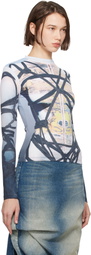 Y/Project Blue Bondage Print Long Sleeve Fitted T-shirt